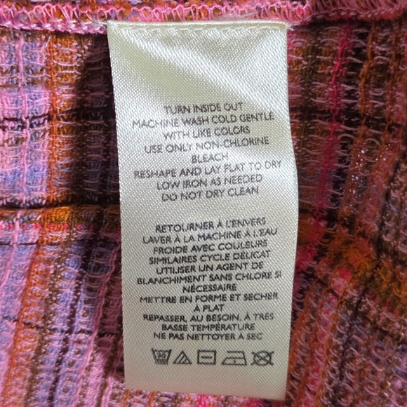 Free people Alexa plaid mini dress button front pink orange medium NWT - Picture 13 of 13